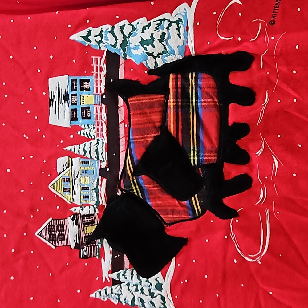 NOS | Vintage "Kittens" Scottie Dog Christmas / Winter Sweater | Medium - Picture 3 of 7